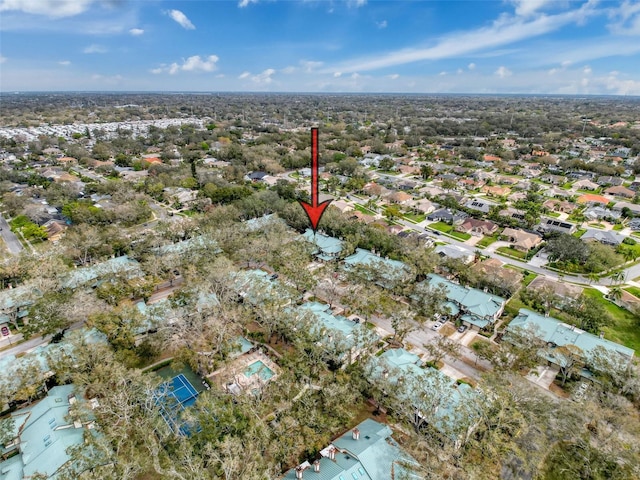 aerial view with a residential view