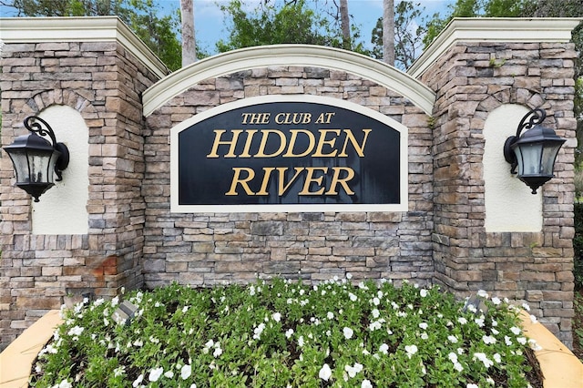 view of community sign