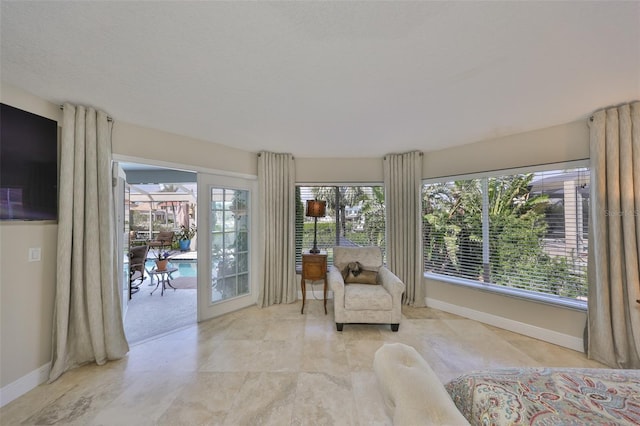 sitting room with baseboards