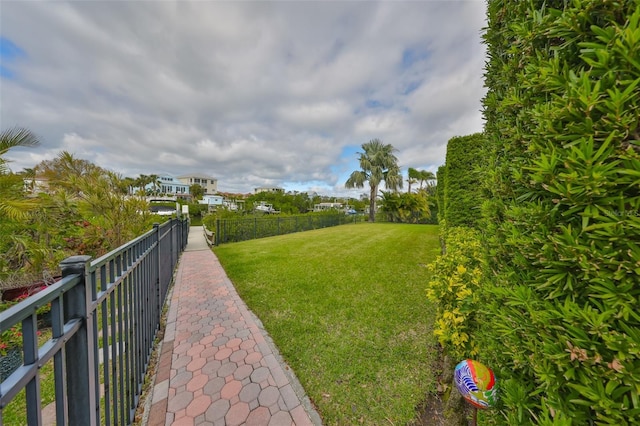 view of yard with fence