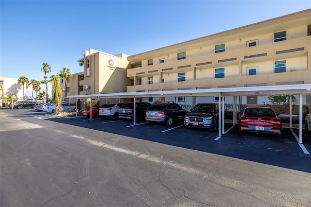 view of covered parking lot