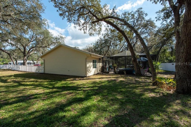 view of yard with fence