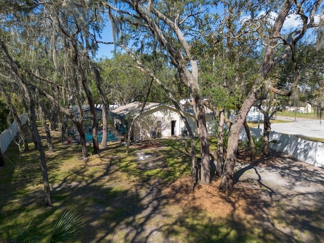 view of yard featuring fence