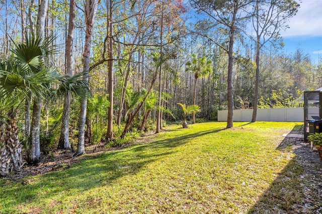 view of yard with fence