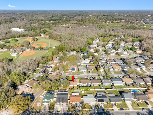 drone / aerial view with a residential view