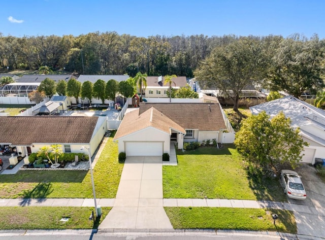 aerial view with a residential view