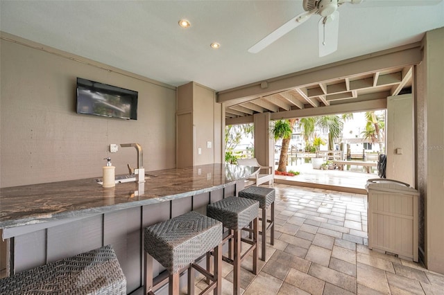 17404 1st St E, Redington Shores, FL 33708 - view of patio featuring a ceiling fan