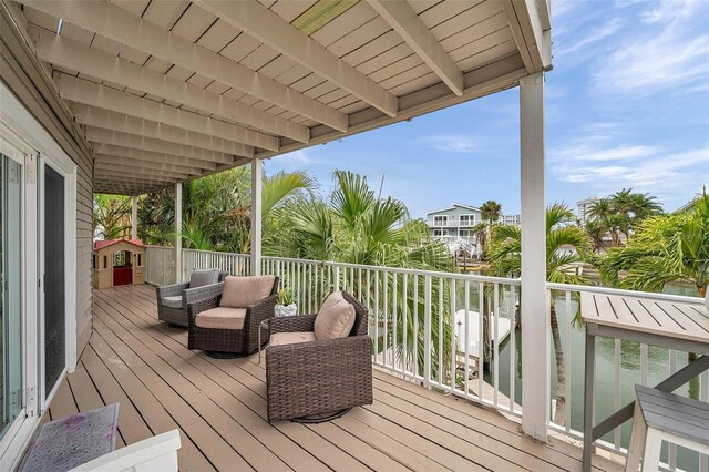 17404 1st St E, Redington Shores, FL 33708 - view of wooden deck