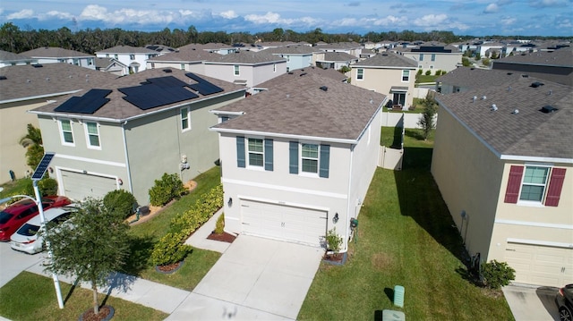 aerial view with a residential view