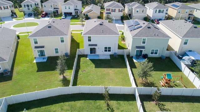 aerial view with a residential view