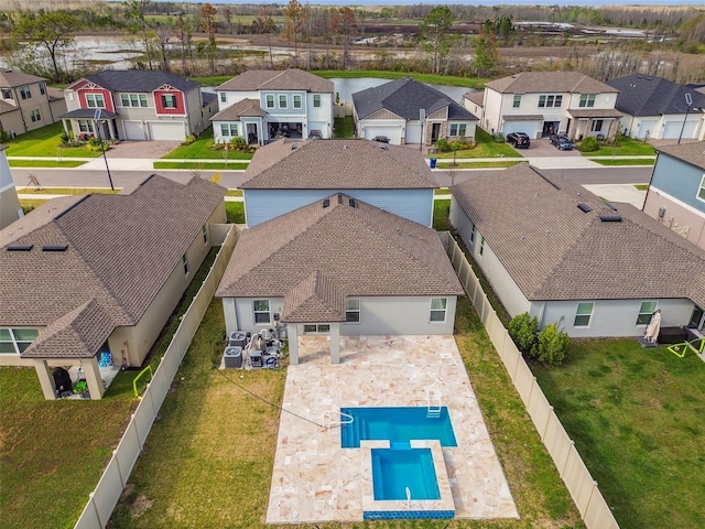 drone / aerial view with a residential view