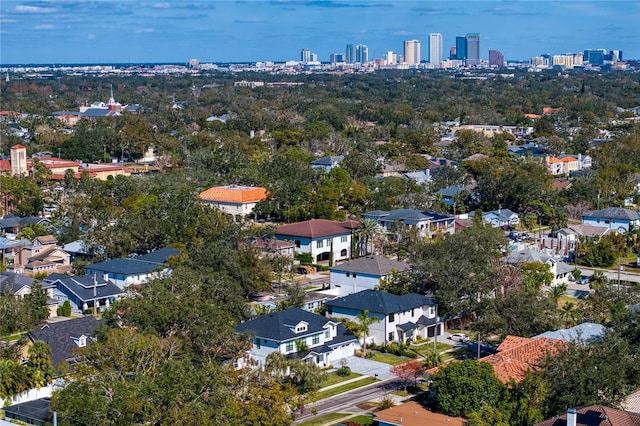 aerial view with a residential view and a view of city