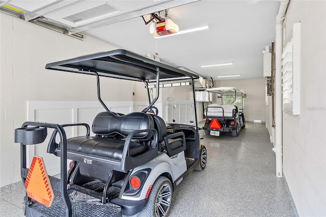 garage featuring a garage door opener