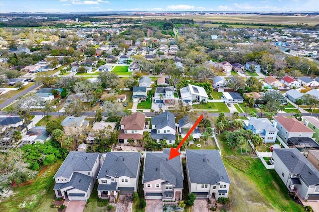 bird's eye view with a residential view