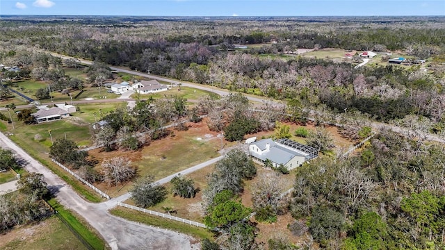 aerial view with a forest view