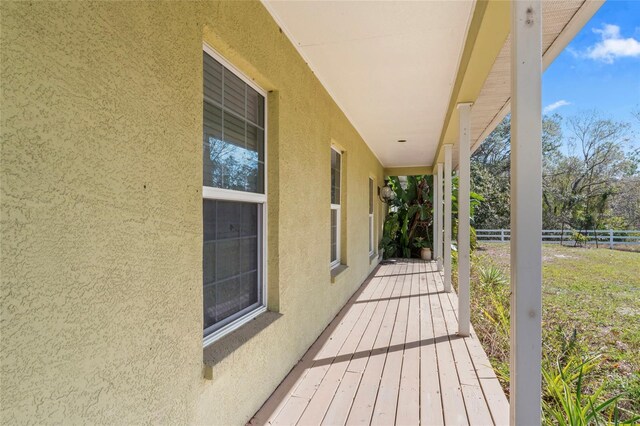 deck featuring fence