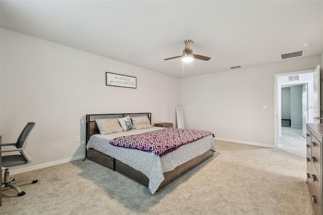 bedroom featuring carpet floors and visible vents