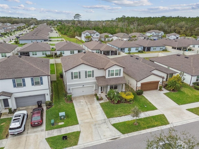 drone / aerial view with a residential view