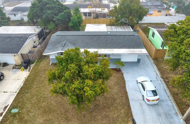 aerial view featuring a residential view