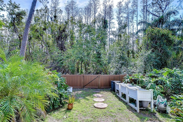 view of yard with fence