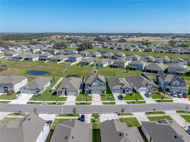 aerial view with a residential view