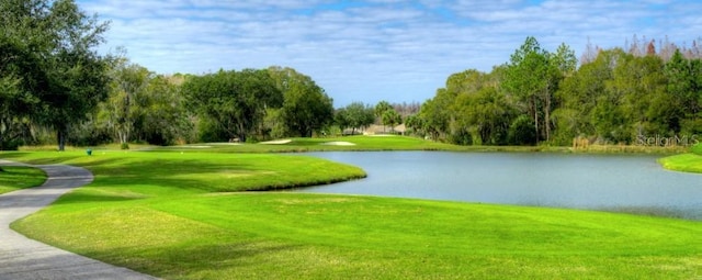 5351 Lookout Pass, Wesley Chapel, FL 33544 - view of home's community with a yard, a water view, and golf course view