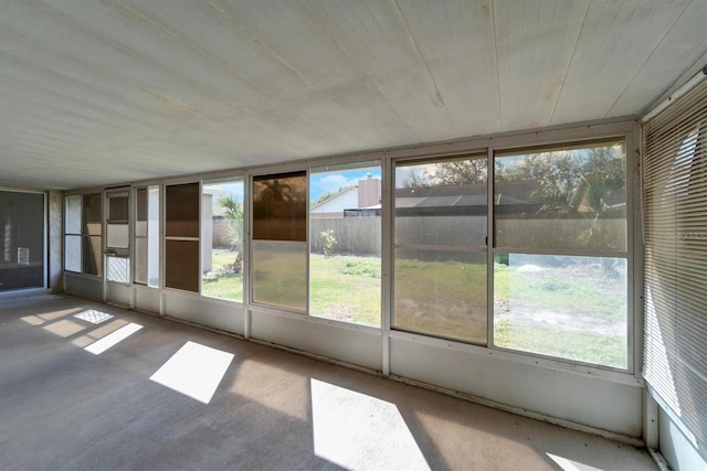 view of unfurnished sunroom