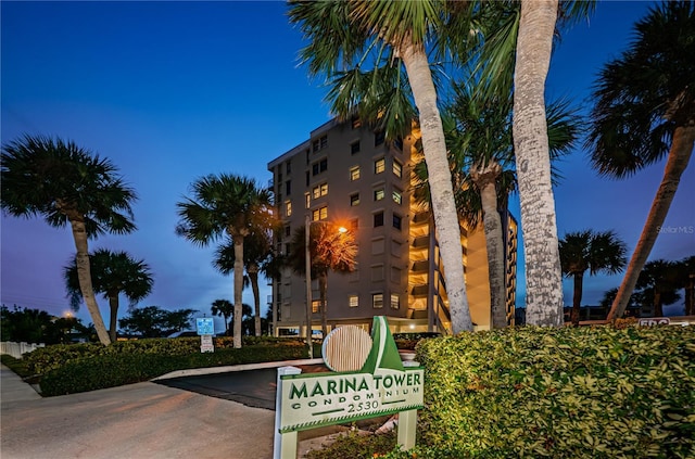 view of property at twilight