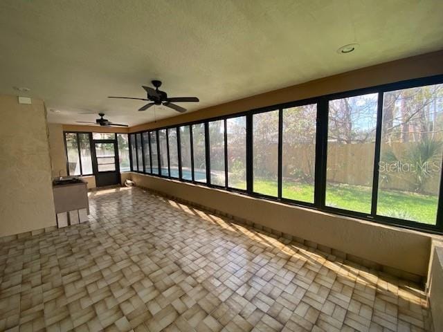 view of unfurnished sunroom