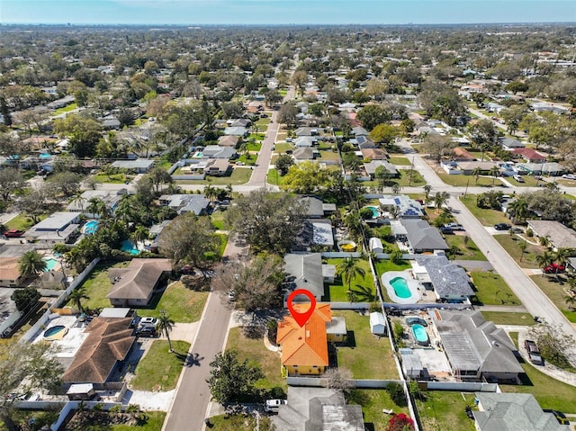 drone / aerial view featuring a residential view