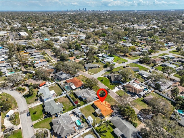 drone / aerial view featuring a residential view