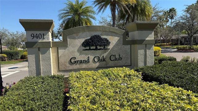 view of community sign