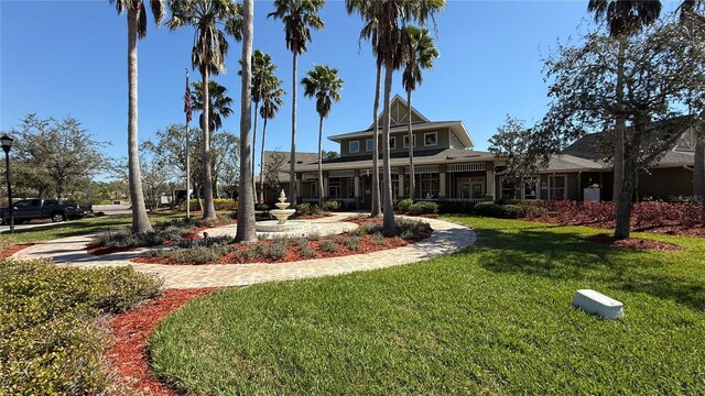 exterior space with a yard