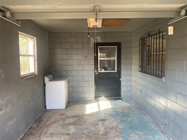 interior space with washer / dryer