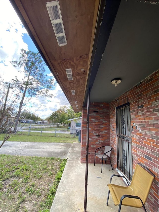 view of patio / terrace featuring visible vents