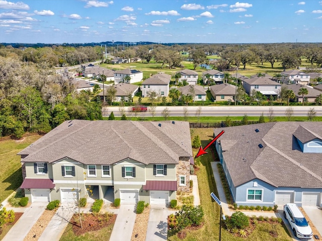 bird's eye view with a residential view