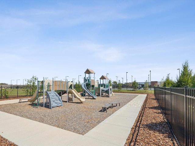 community play area featuring fence