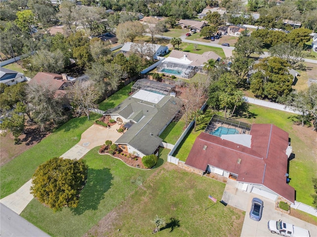 drone / aerial view featuring a residential view