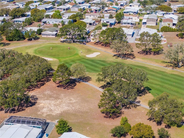 aerial view featuring golf course view and a residential view