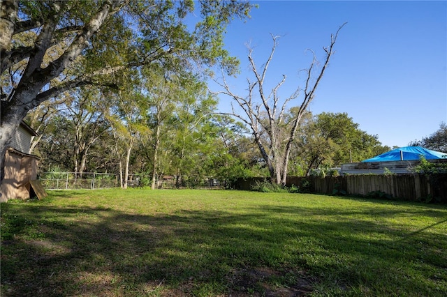 view of yard featuring fence