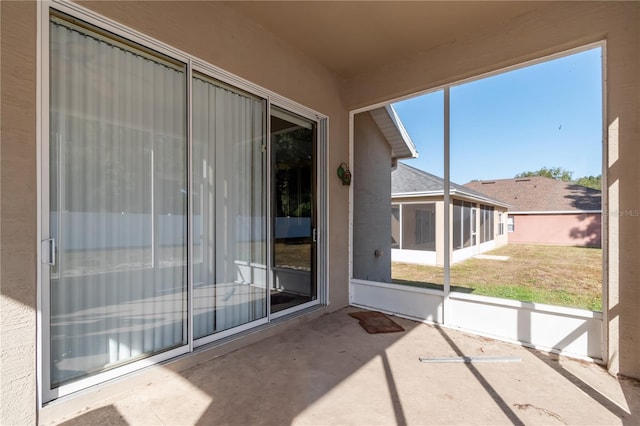 view of unfurnished sunroom