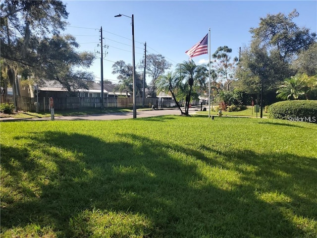 view of yard with fence