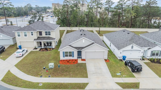 aerial view featuring a residential view