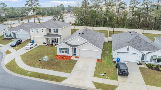 drone / aerial view with a residential view