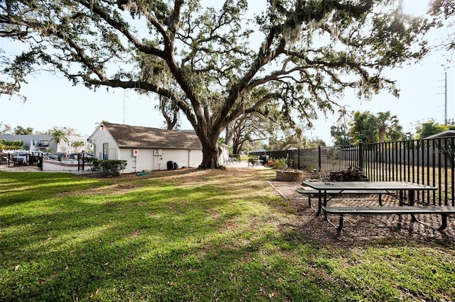 view of yard with fence