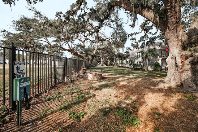 view of yard with fence