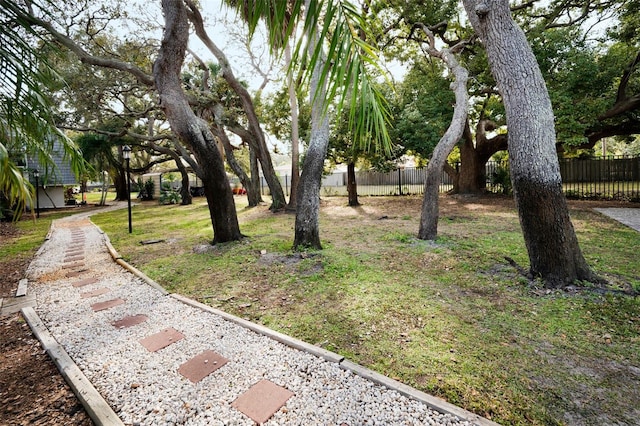 view of yard featuring fence