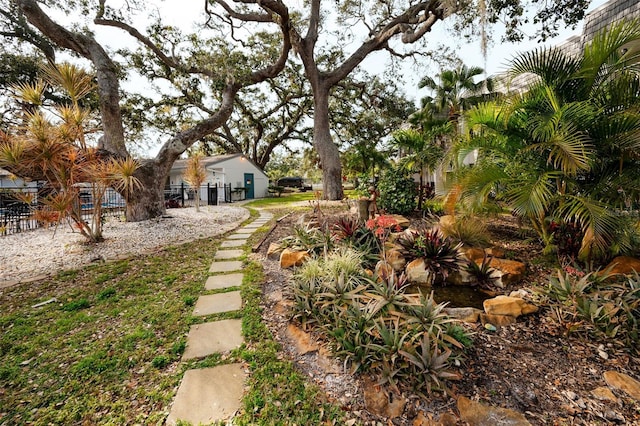 view of yard featuring fence