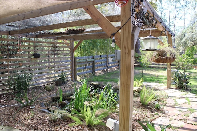 view of yard featuring fence