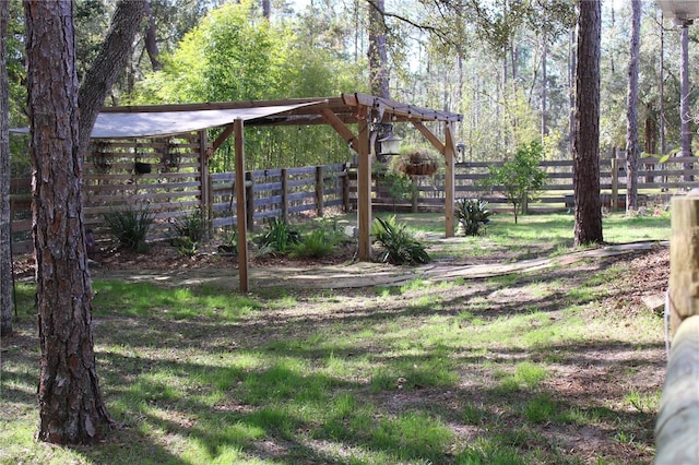 view of yard featuring fence